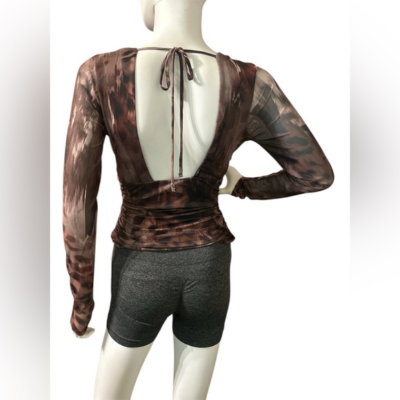 WINDSOR
Sassy Style Print Mesh Long Sleeve Top color MULTI - Picture 6 of 9